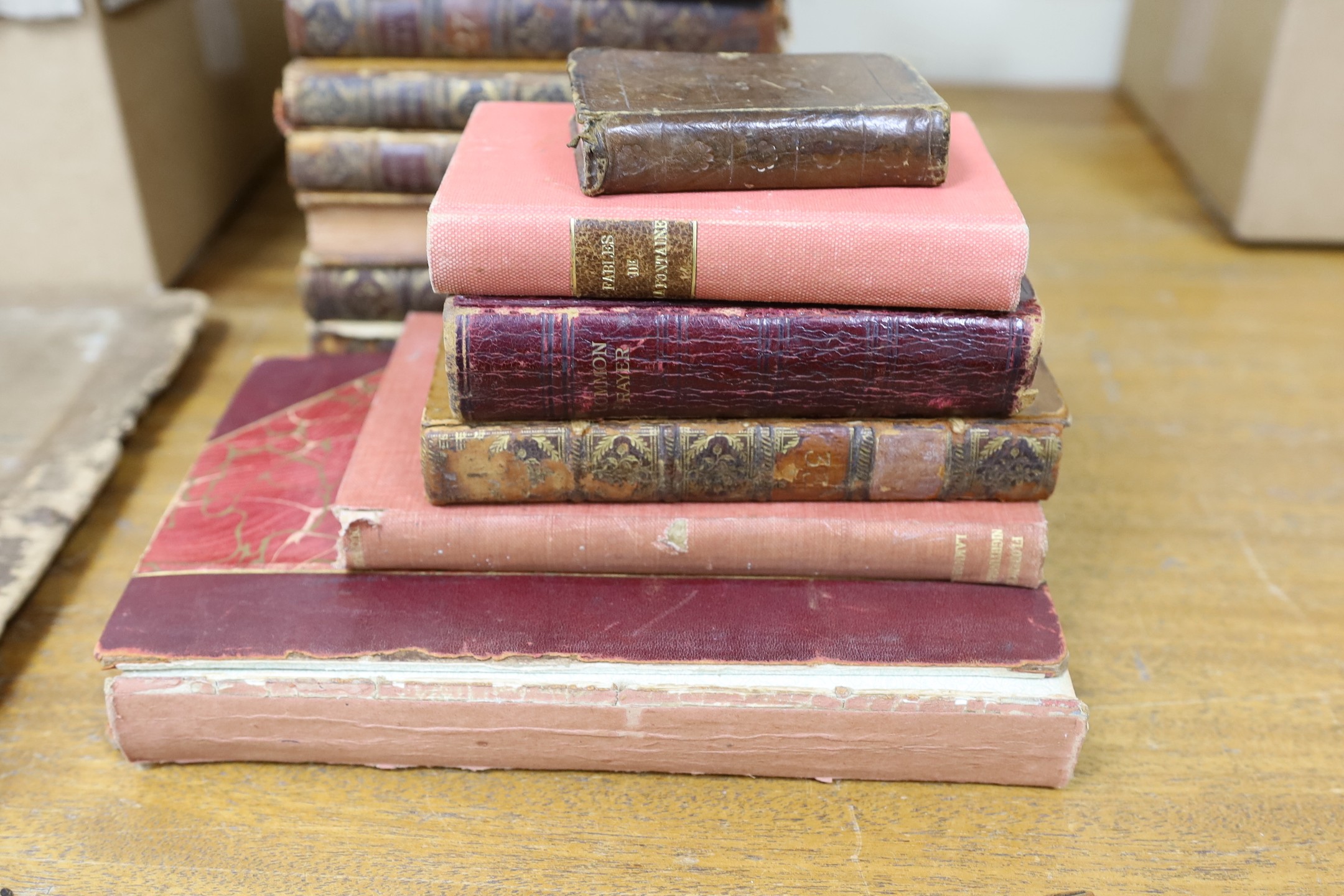 A collection of leather bound books, (40 items)